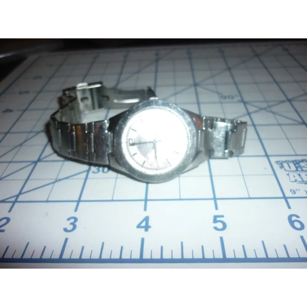Vtg Casio‎ Quartz Watch Pink Multi Dial Stainless Steel LTP-2069 Works